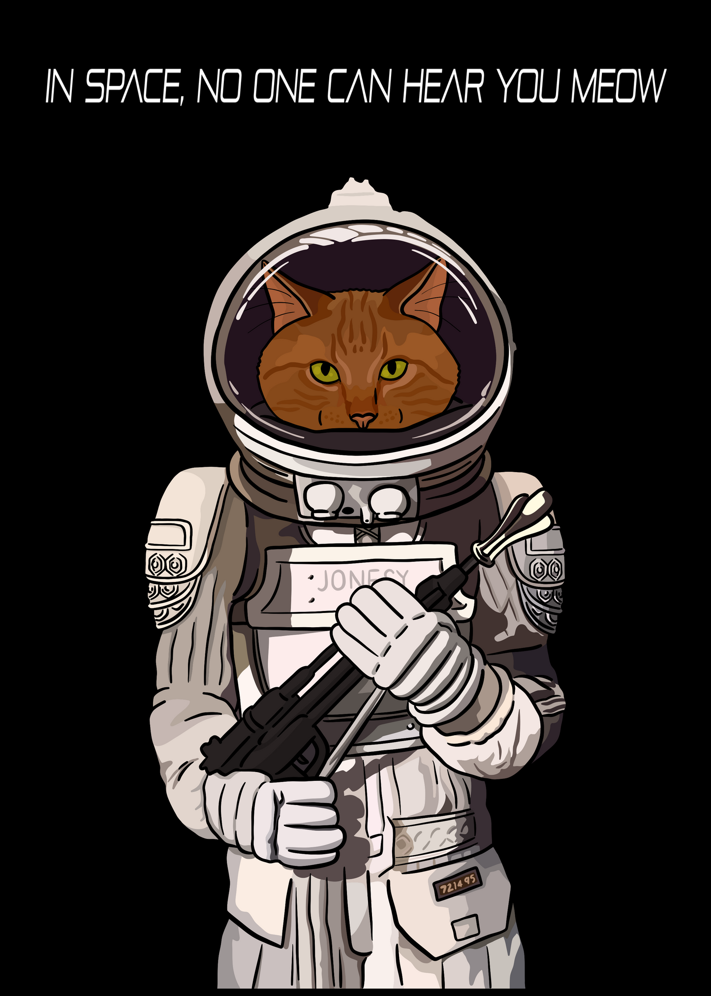 In Space No One Can Hear You Meow Unframed Print