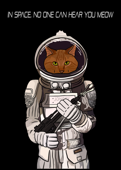 In Space No One Can Hear You Meow Unframed Print