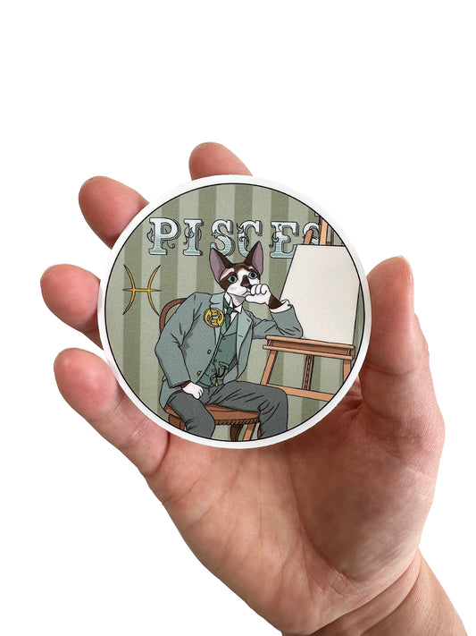 Pisces Catstrology 3" Vinyl Sticker