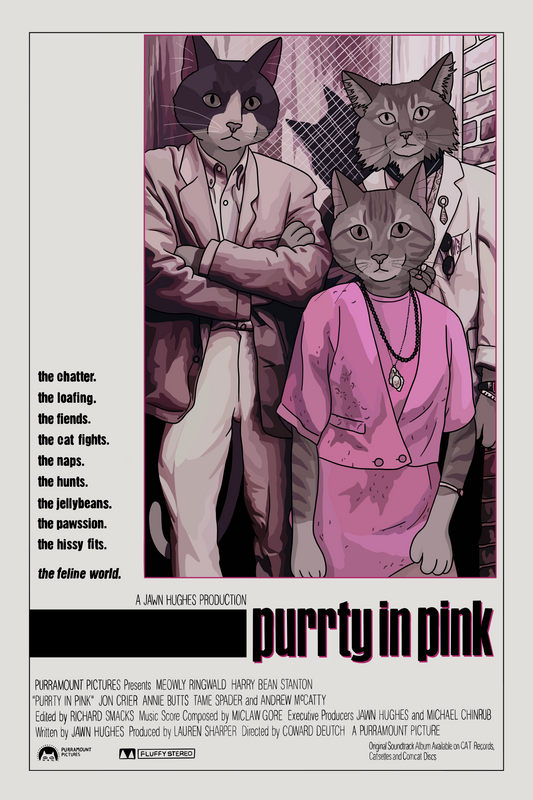 Purrty in Pink Unframed Print
