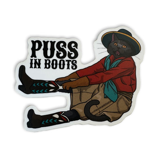 Puss in Boots, Cowgirl Cat 3" Vinyl Sticker
