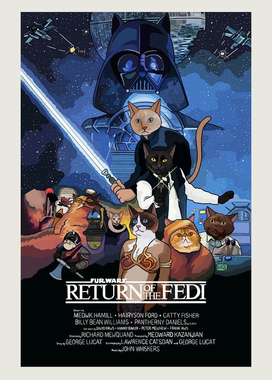 Fur Wars Return of the Fedi Mini Print (5x7")