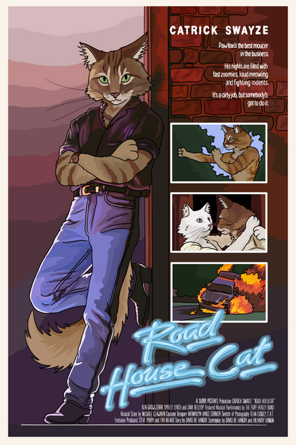 Road House Cat Unframed Print