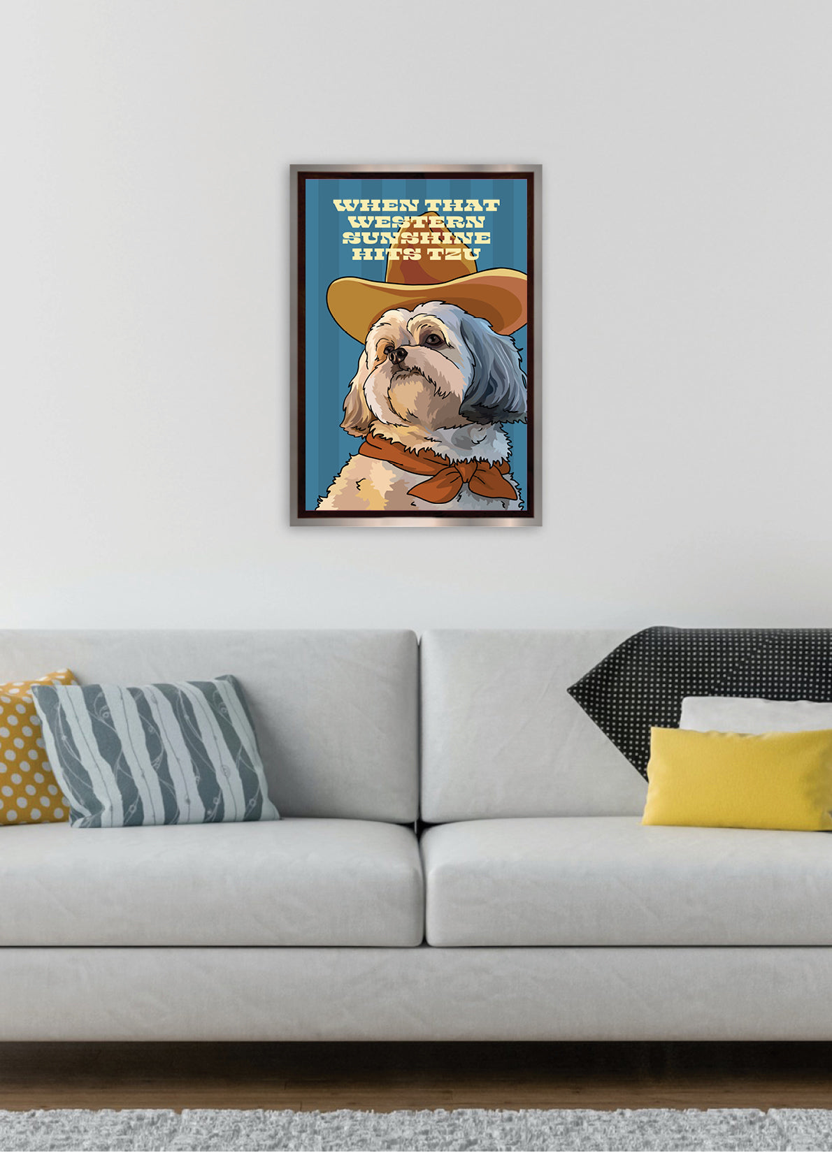 When That Western Sunshine Hits Tzu (Shih Tzu) Unframed Print