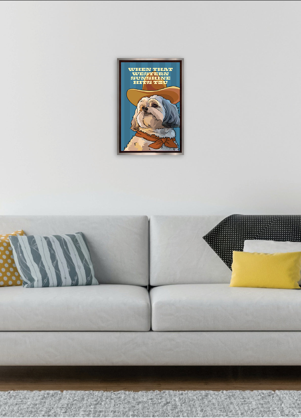 When That Western Sunshine Hits Tzu (Shih Tzu) Unframed Print