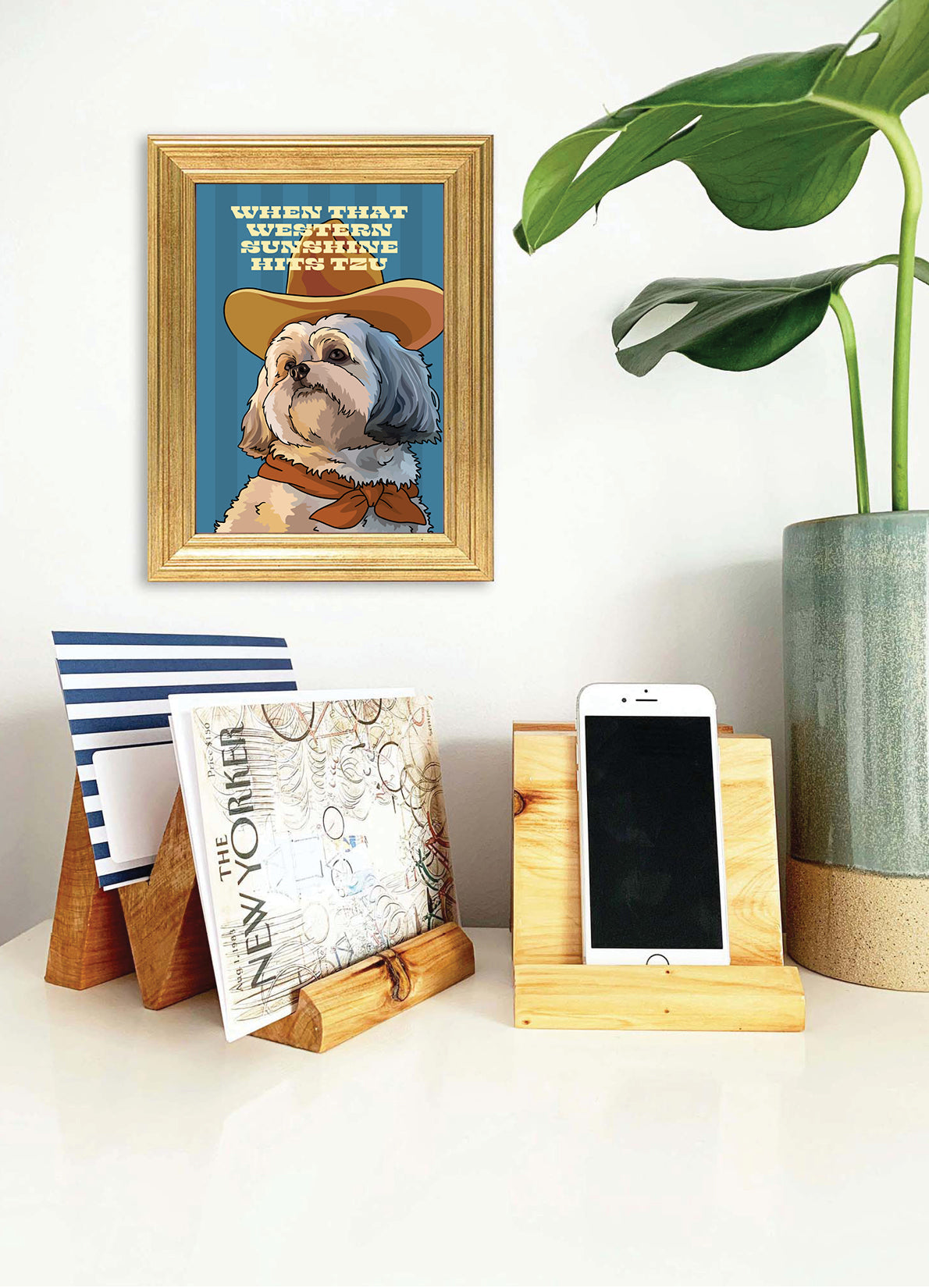 When That Western Sunshine Hits Tzu (Shih Tzu) Unframed Print