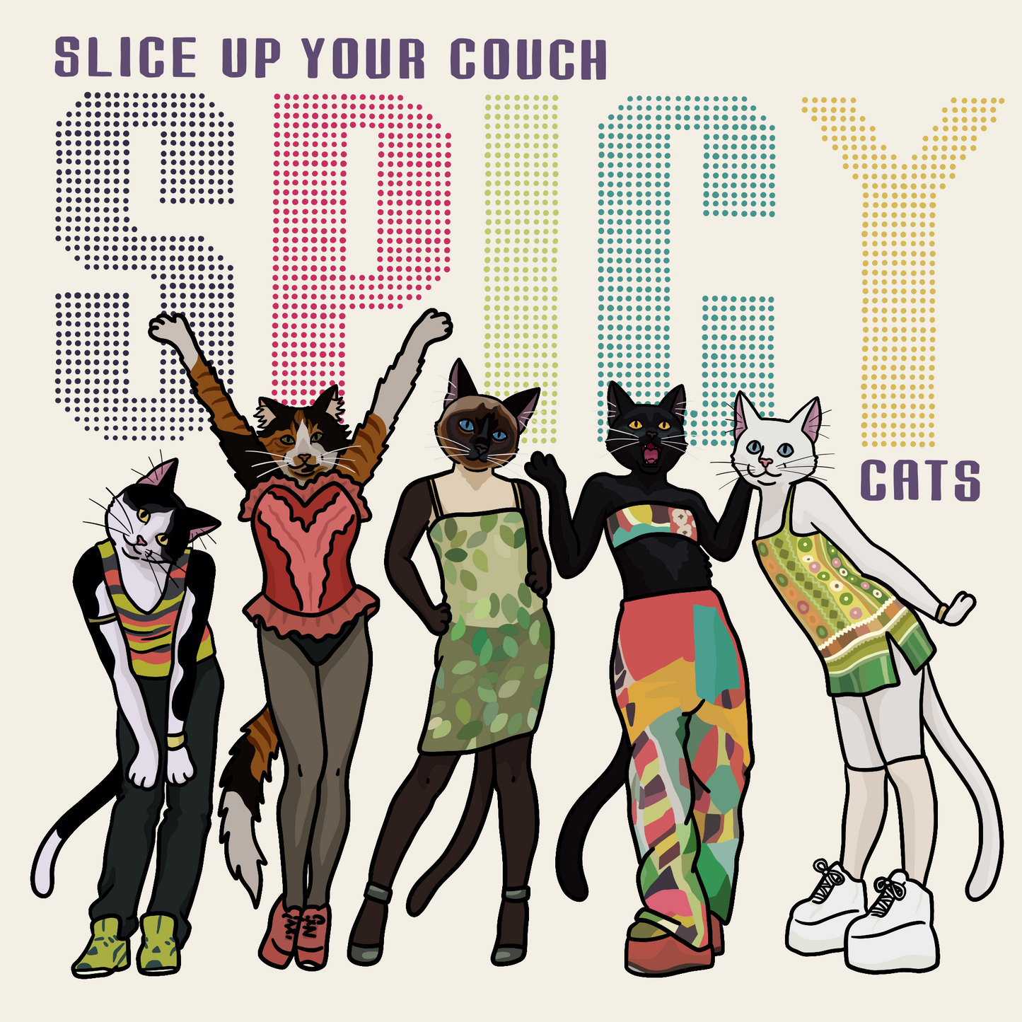 Spicy Cats Slice Up Your Couch Unframed Print