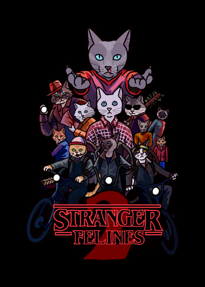 Stranger Felines Unframed Print