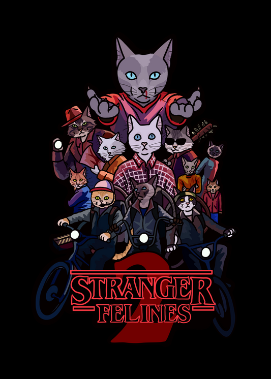 Stranger Felines Unframed Print