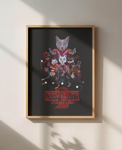 Stranger Felines Unframed Print