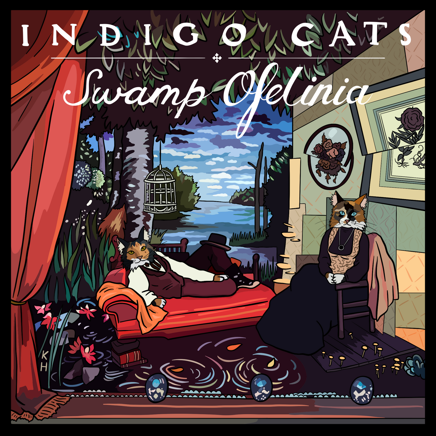 Indigo Cats Swamp Ofelinia Unframed Print