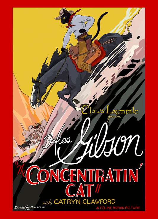 The Concentratin' Cat Unframed Print