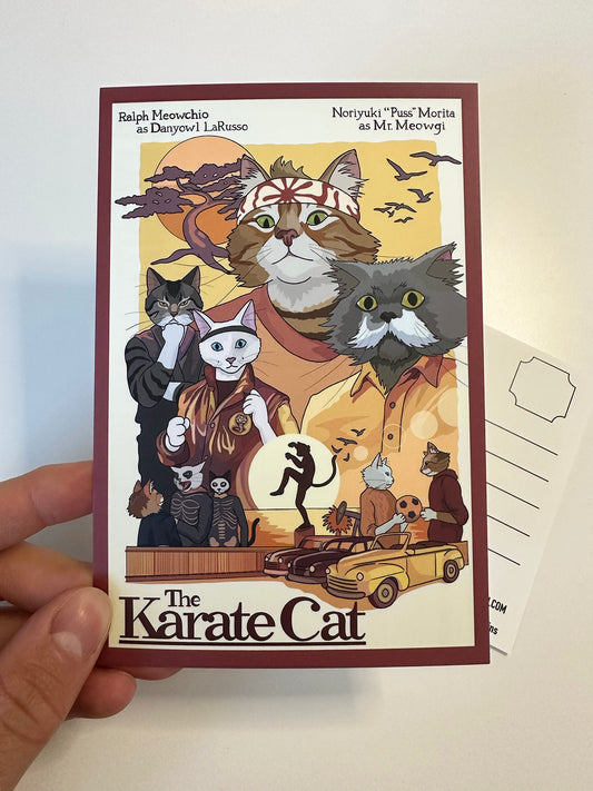 The Karate Cat Postcard