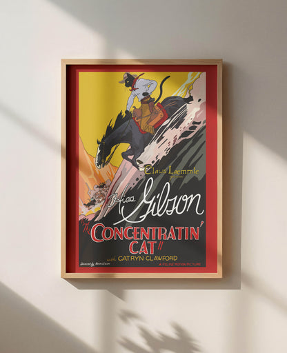 The Concentratin' Cat Unframed Print