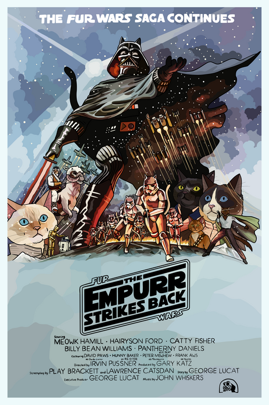 Fur Wars The Empurr Strikes Back Unframed Print