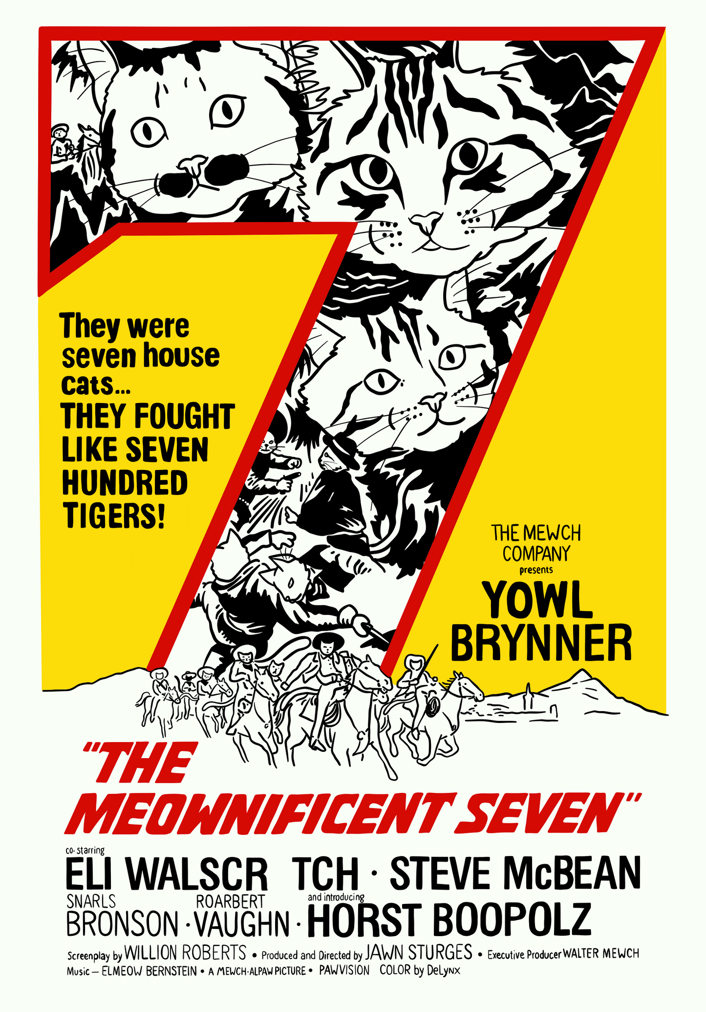 The Meownificent Seven Unframed Print