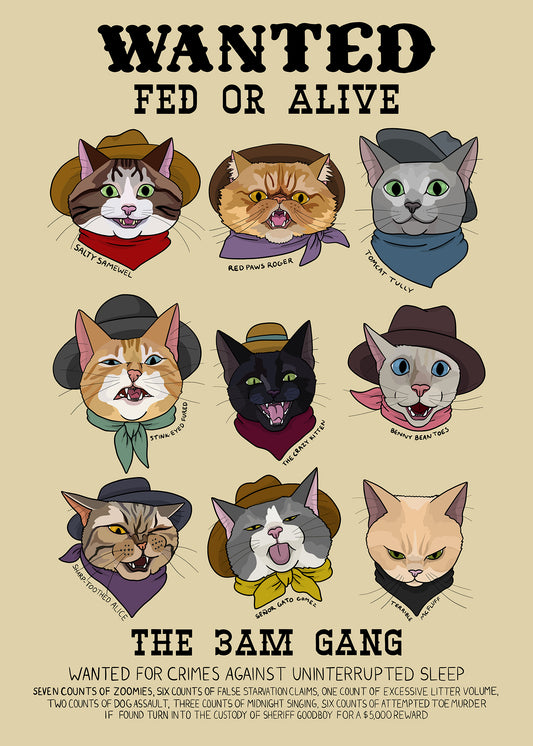 Wanted Fed or Alive: The 3AM Gang Mini Print (5x7")