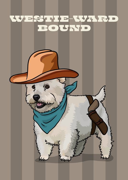 Westie-Ward Bound Unframed Print