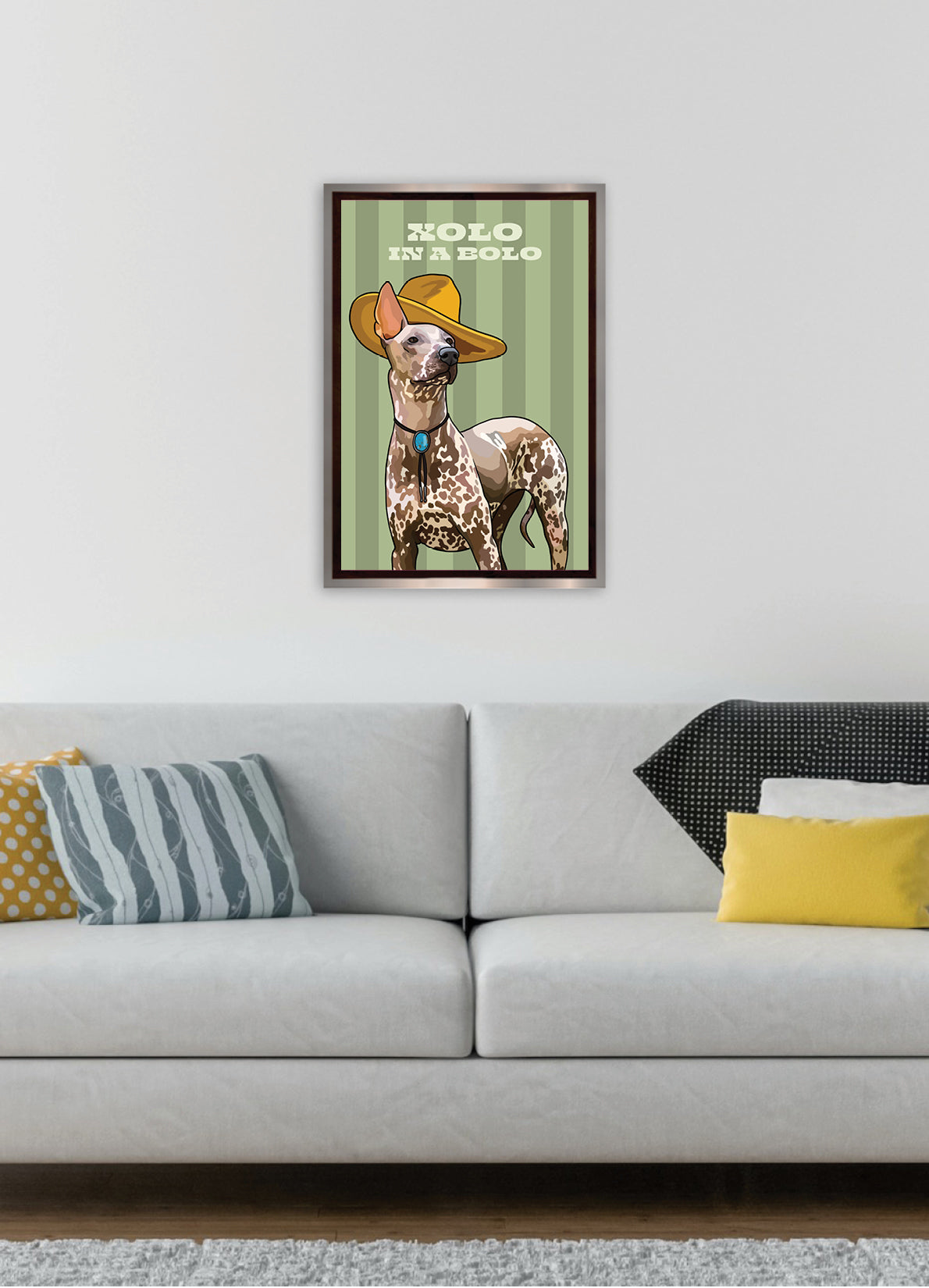 Xolo in a Bolo (Xoloitzcuintle) Unframed Print