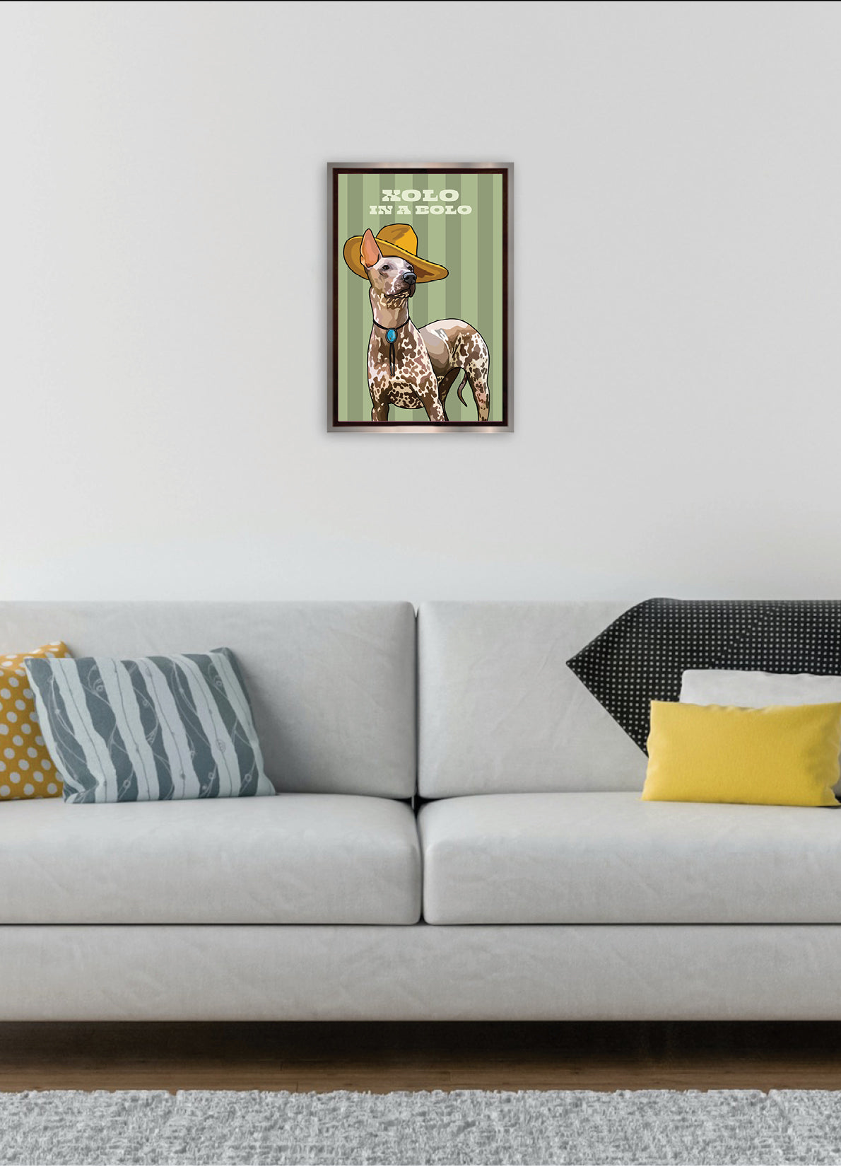 Xolo in a Bolo (Xoloitzcuintle) Unframed Print