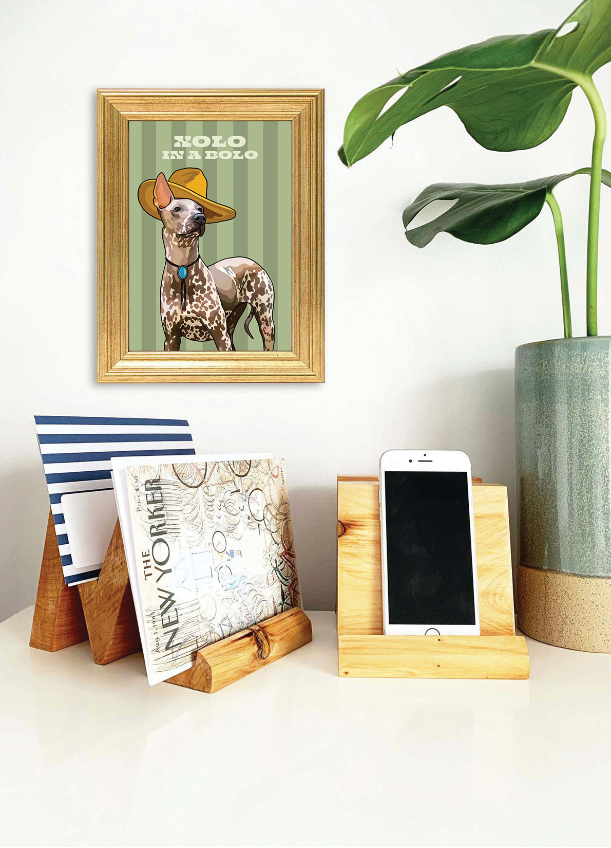 Xolo in a Bolo (Xoloitzcuintle) Unframed Print
