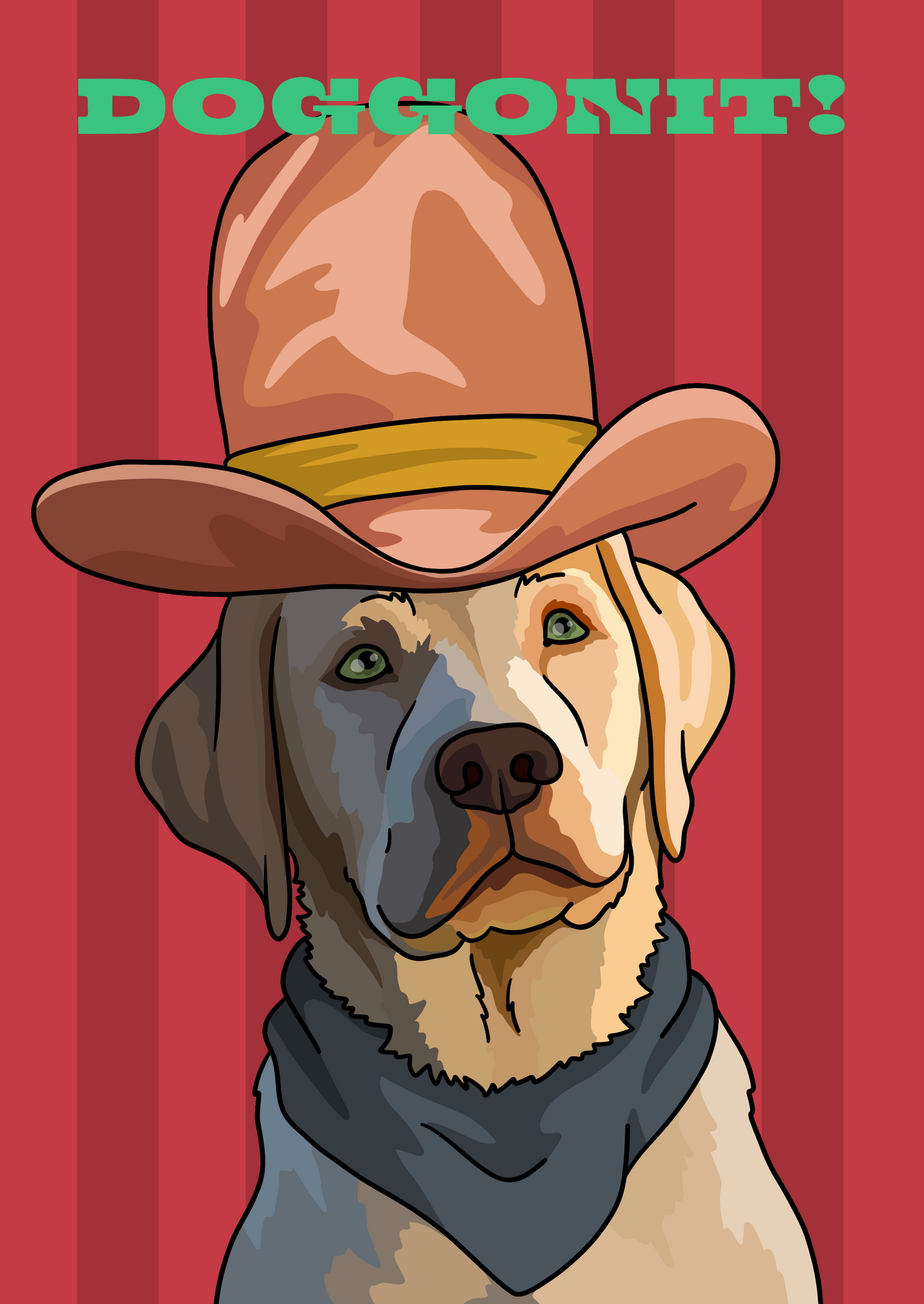 Doggonit (Yellow Labrodore) Unframed Print