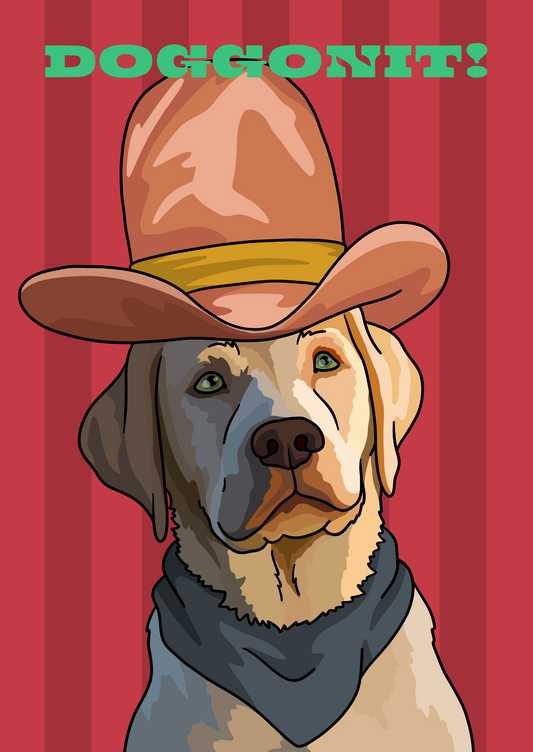 Doggonit Yellow Lab Unframed Print