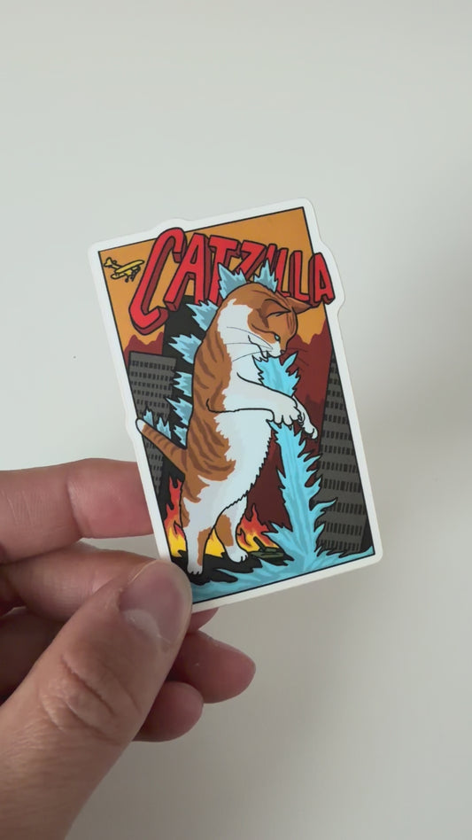Catzilla 3" Vinyl Sticker